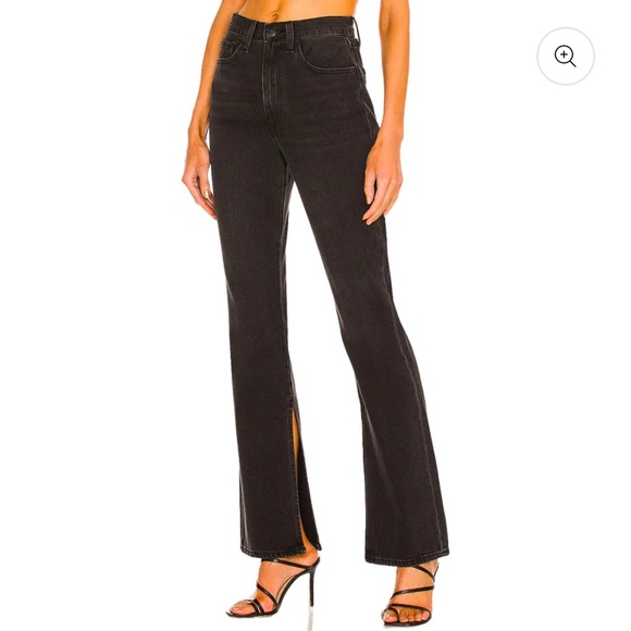Pistola Charcoal Denim Jeans  Alexa High Rise Slim Flare with Slit Dark Sky - Picture 2 of 10